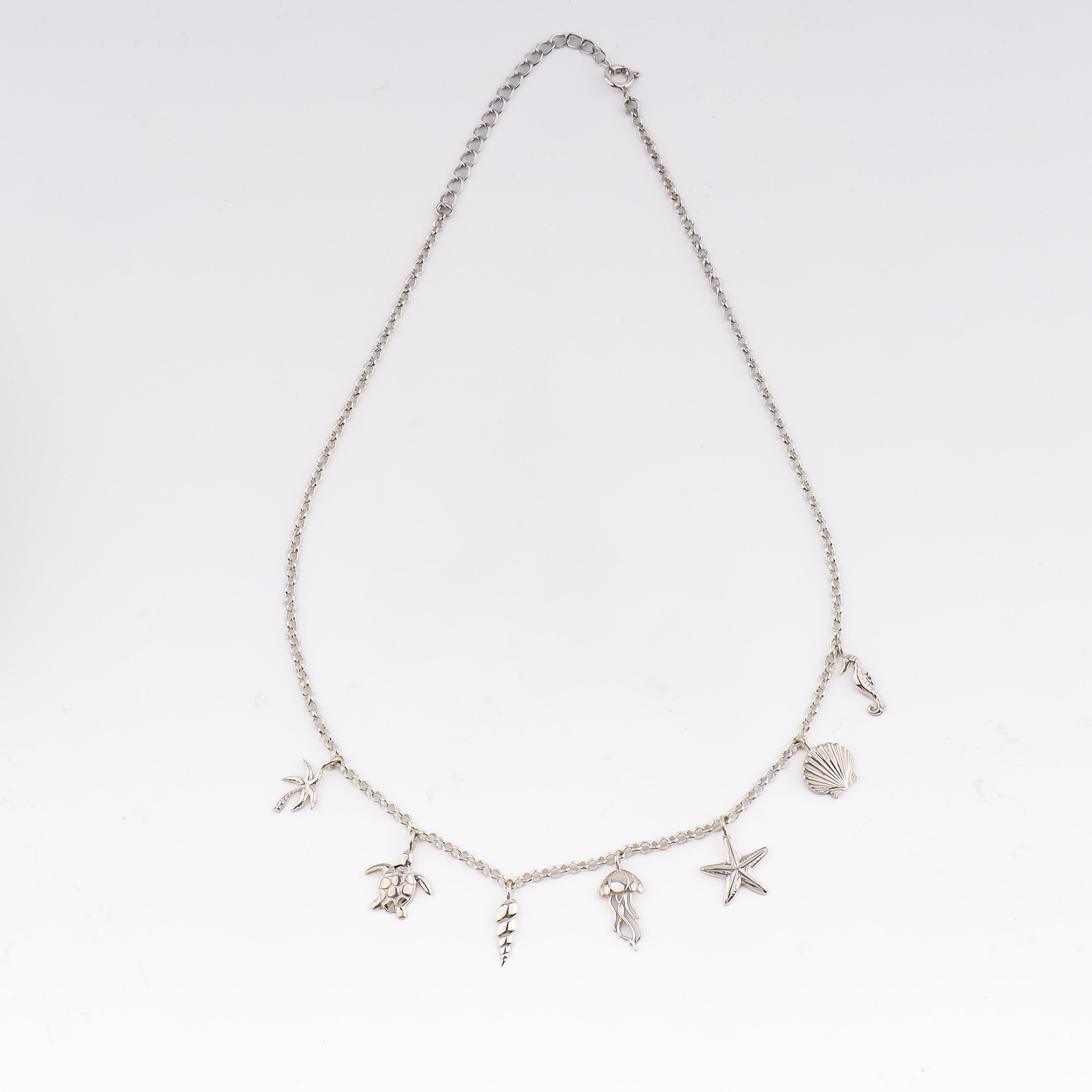 wear Silver Sea Charm Necklace for everyday look