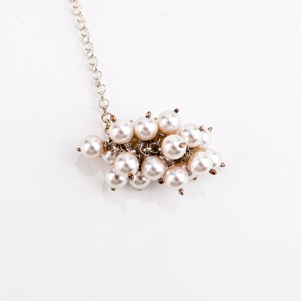 Silver Tie & Wear Necklace with Multicolor Semi-Precious Stones and Pearls