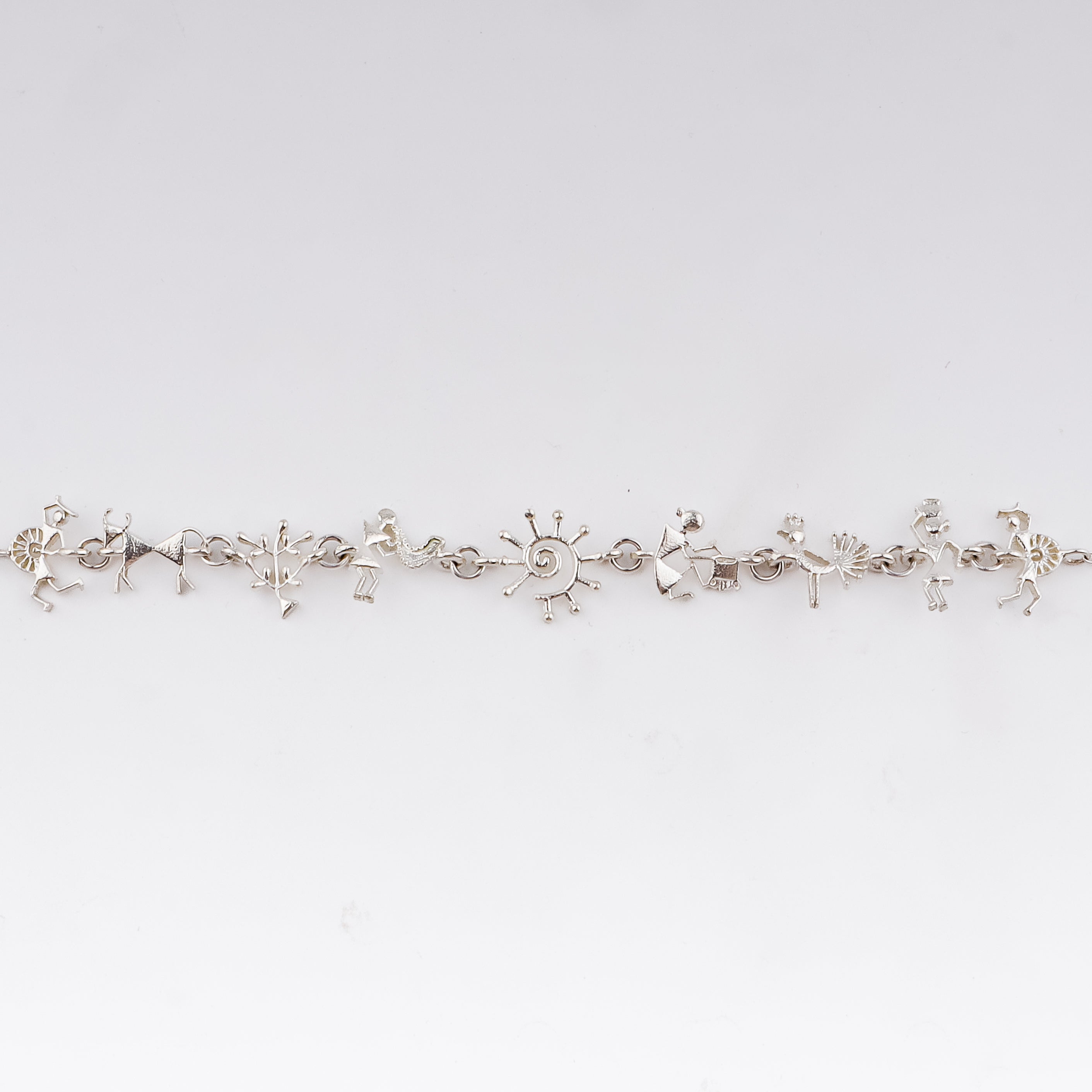 Silver Necklace with Warli Motif