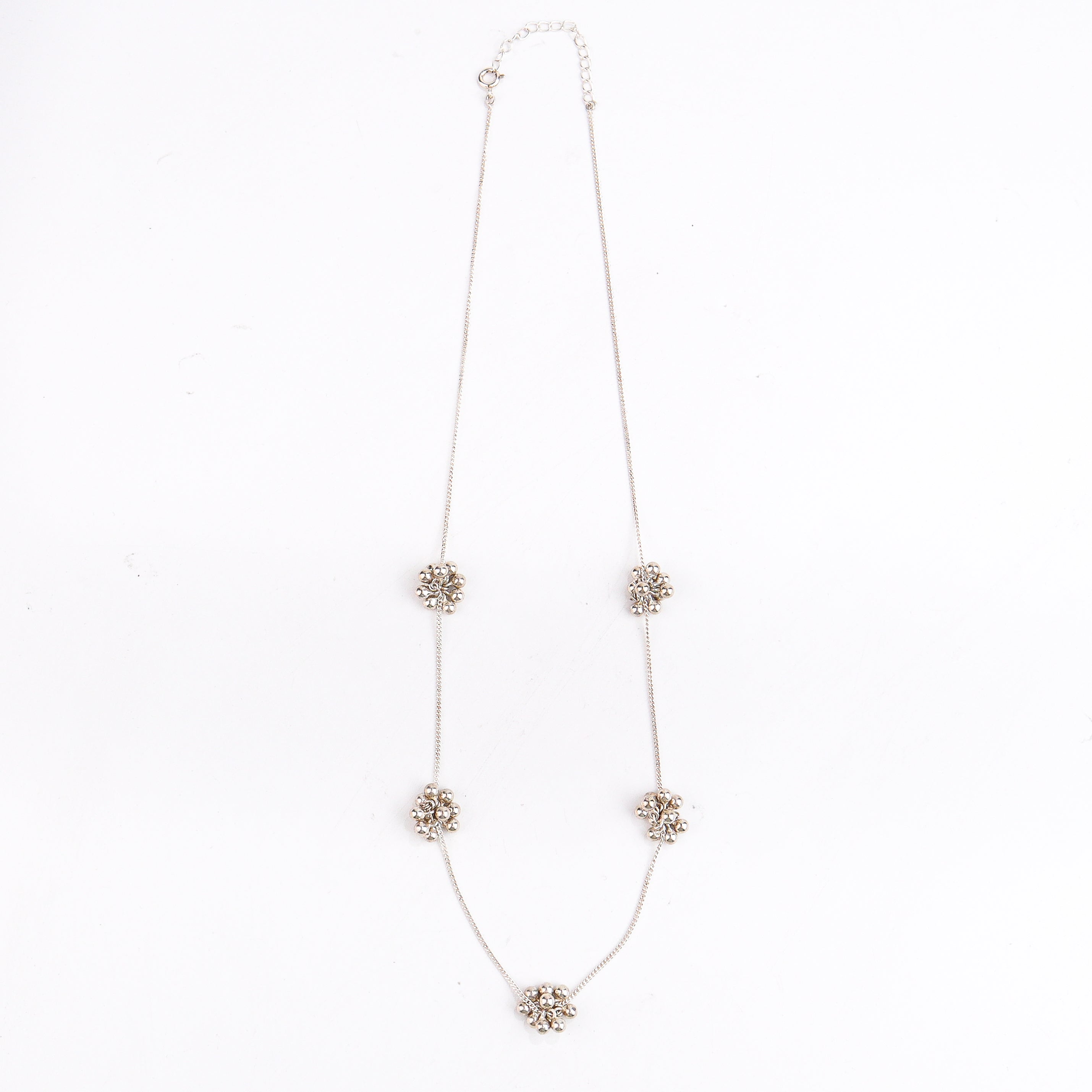 shiny silver ghungroo bunch chain