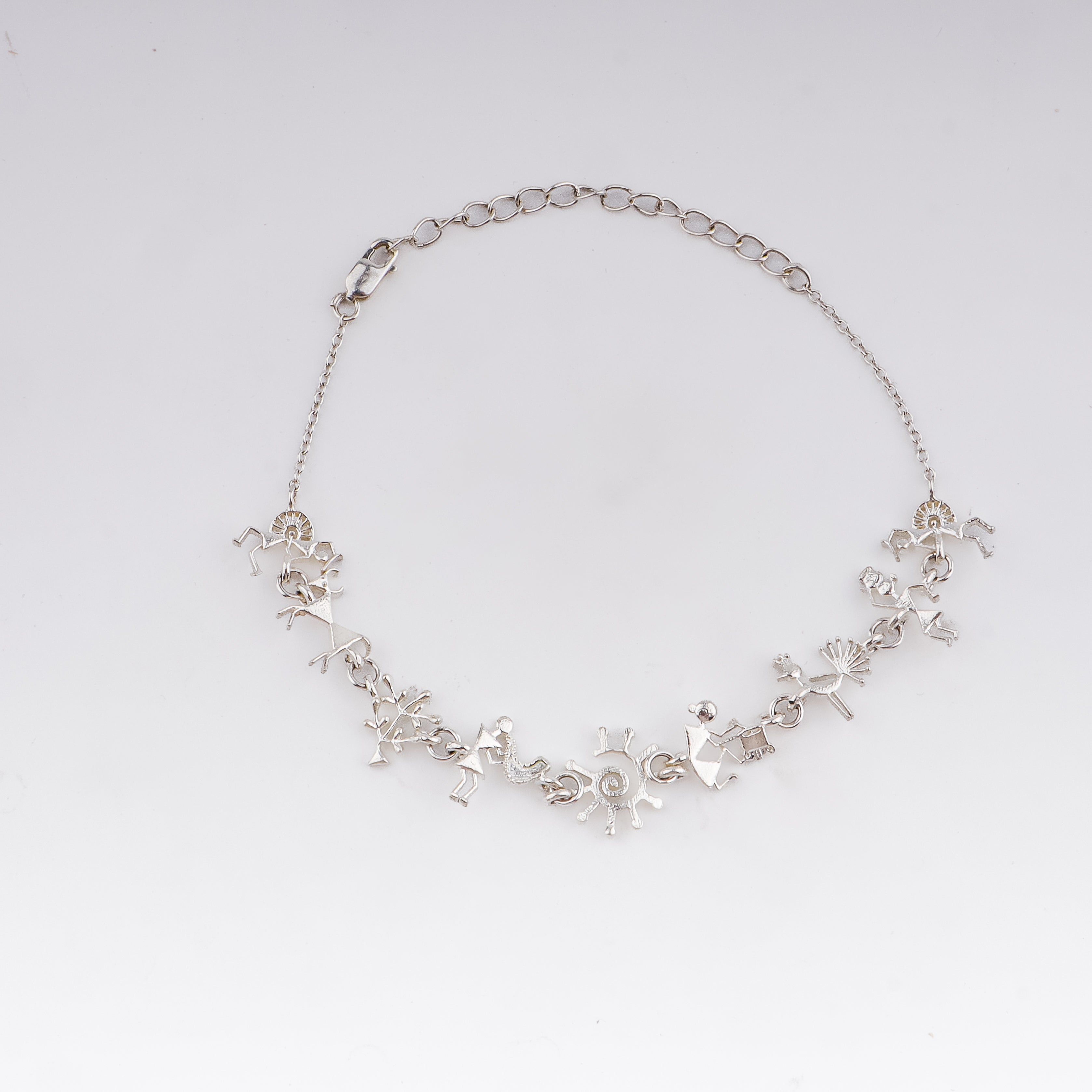 Silver Bracelet with Warli Motif