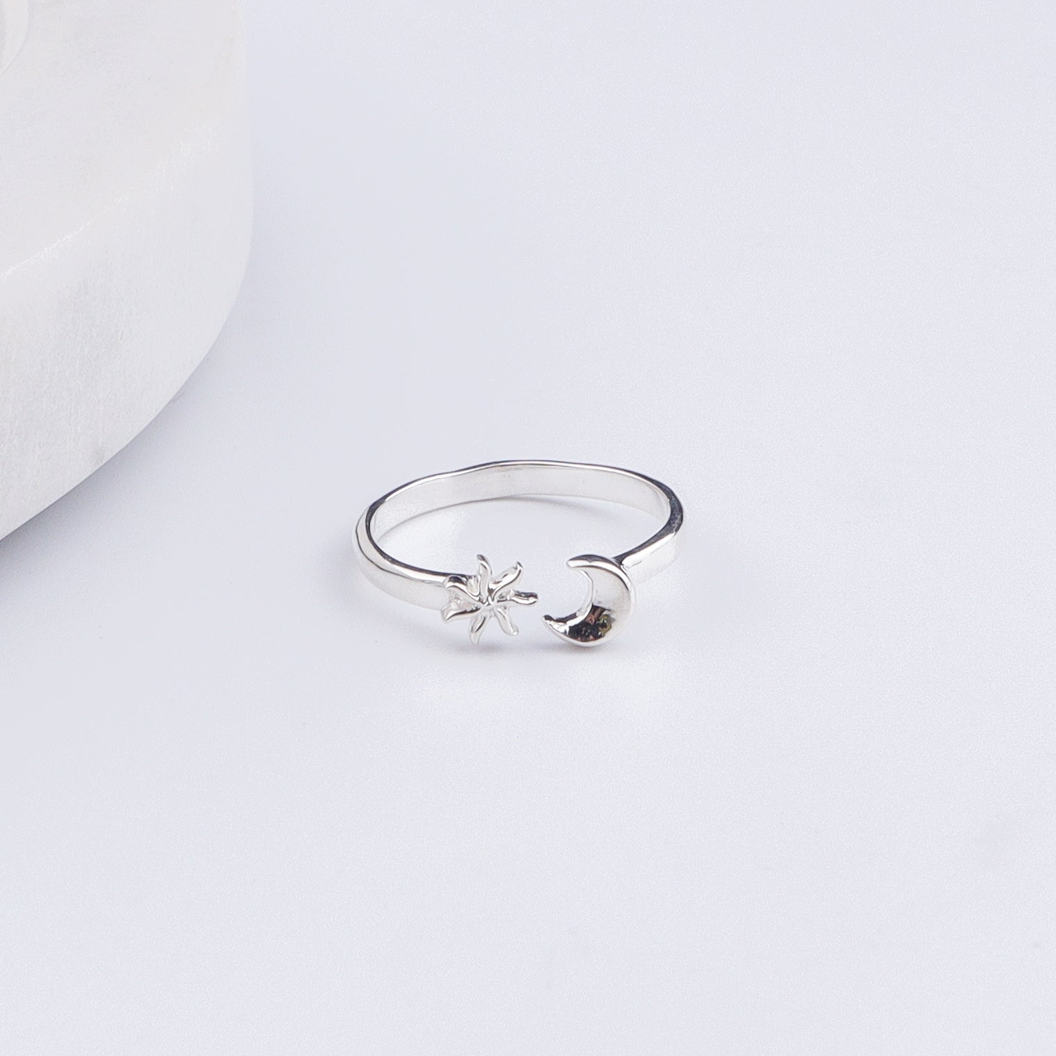 Sun & Moon Silver Tiny Ring