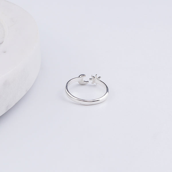 Sun & Moon Silver Tiny Ring