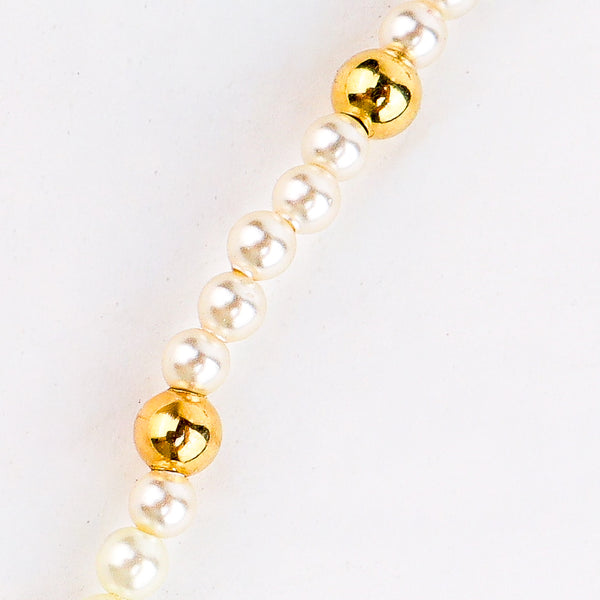 Silver bead pearl ganthan styled with saree and festive outfit