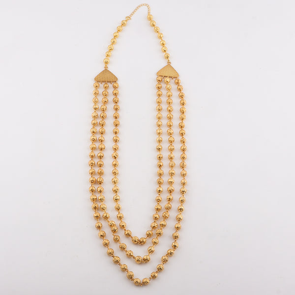 Gold 3 Layer Mohan Maal Necklace on display