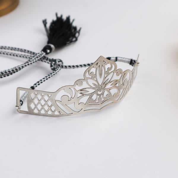 Silver Floral filigree Mukut