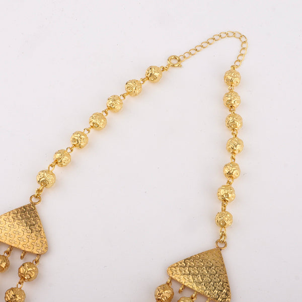 Gold 3 layer Mohan Maal necklace with handcrafted silver and gold plating