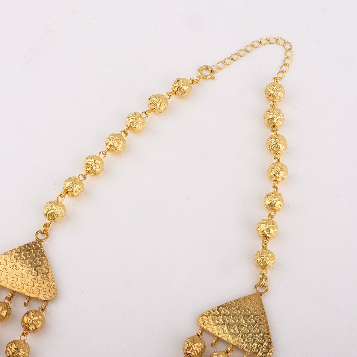 Gold 3 layer Mohan Maal necklace with handcrafted silver and gold plating