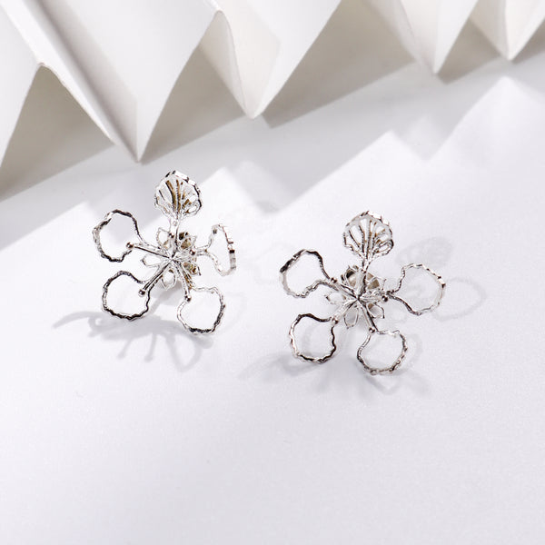 Sterling Silver Gulmohar Flower Earrings