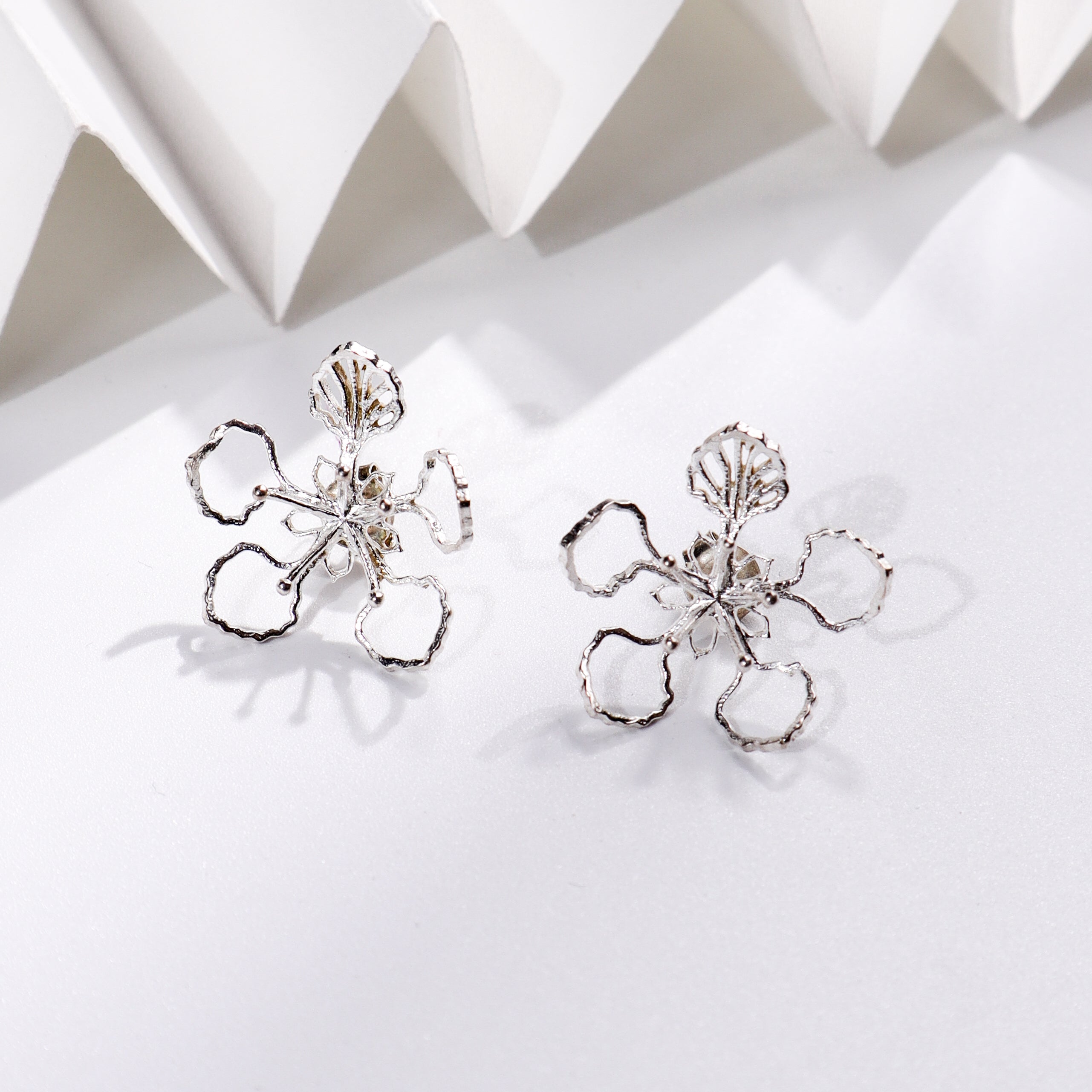 Sterling Silver Gulmohar Flower Earrings