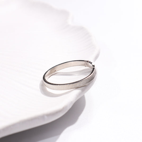 Silver textured ring