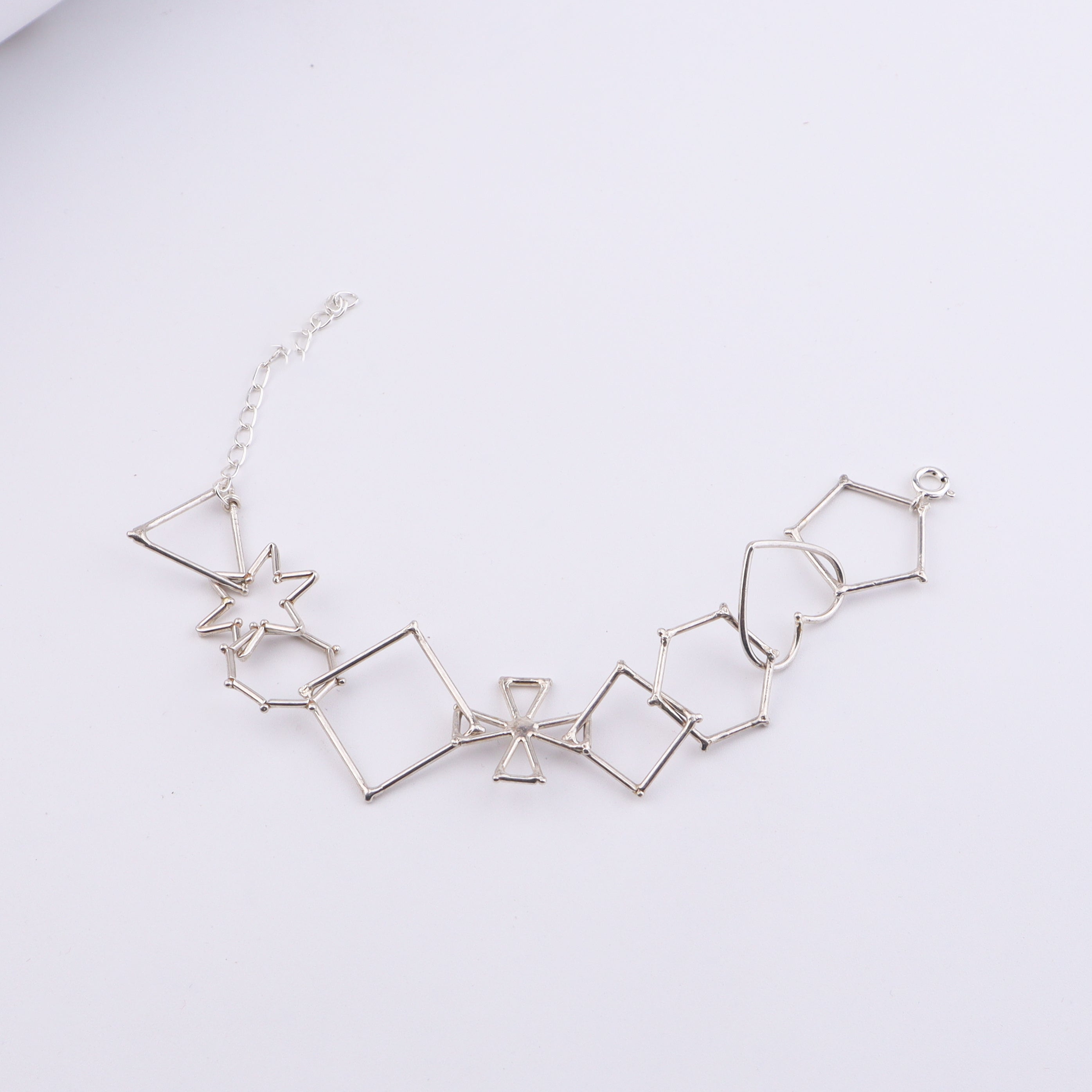 Multi-Shape Silver Bracelet