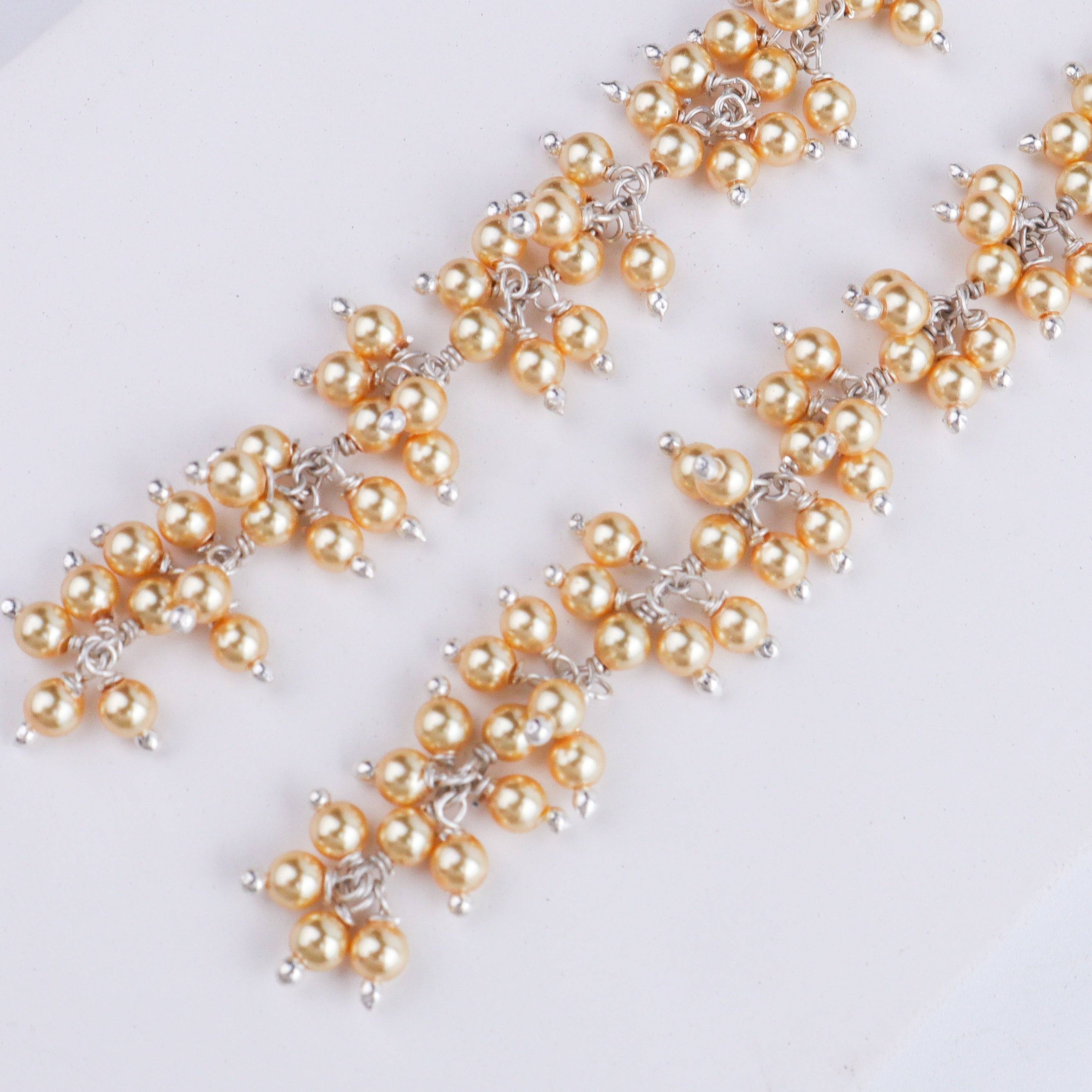 Silver Golden Pearl Danglar Earring