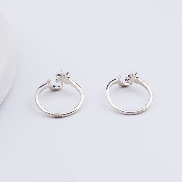 Silver Sun & Moon Motif Toe Ring