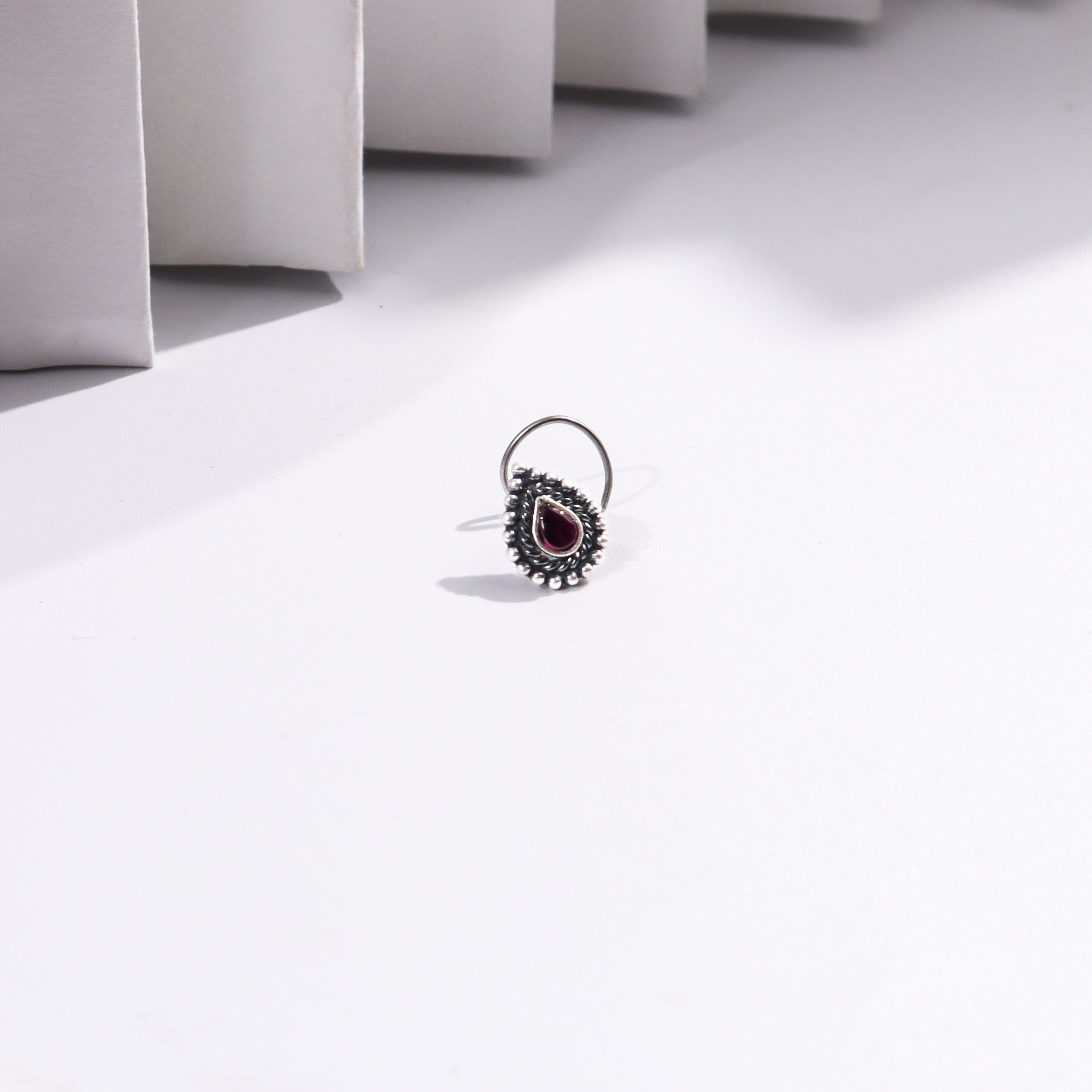 Parna Nose pin (Pierced) - Pink Stone