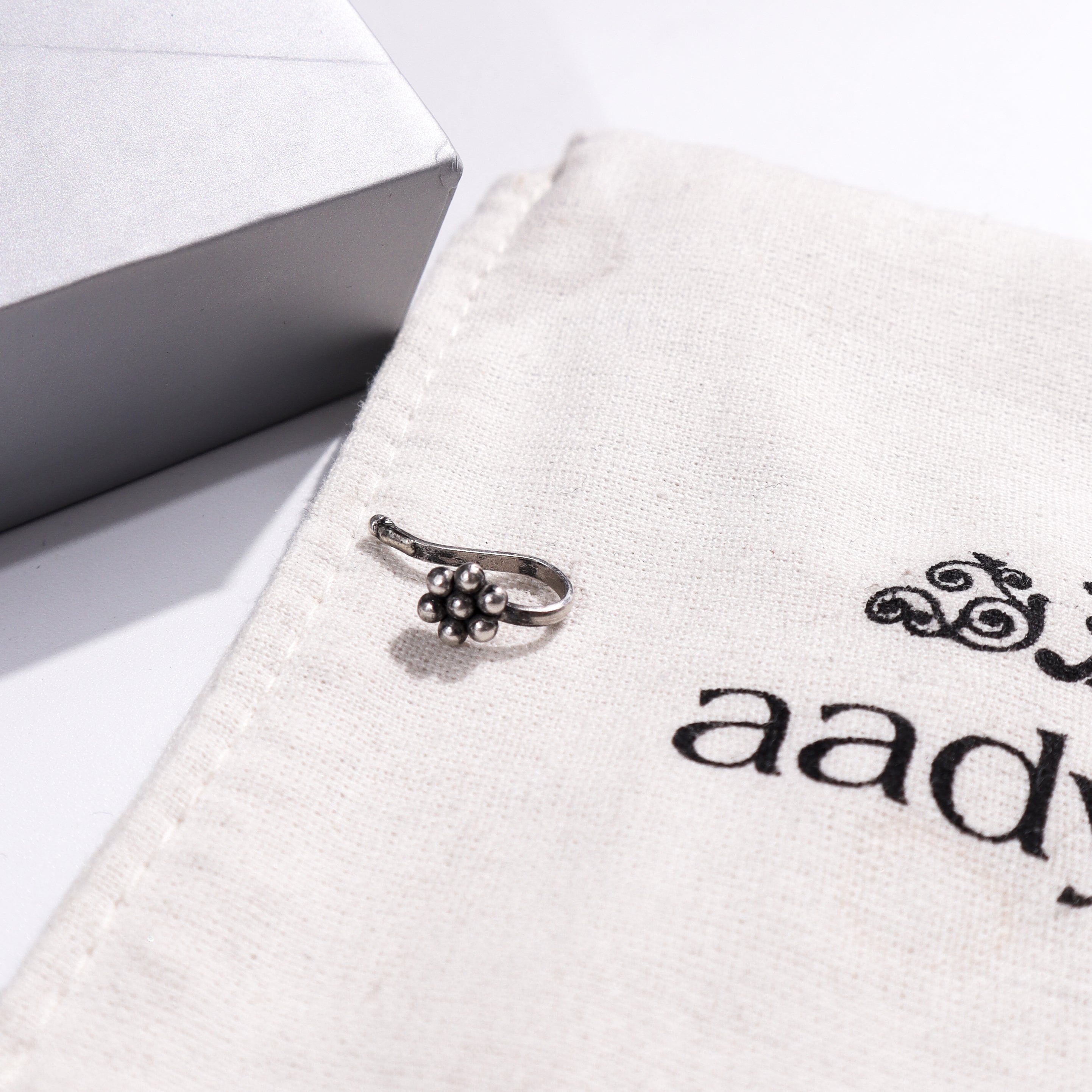 Itihaas Kudi Nose pin - Small (Clip On) | 92.5 Silver