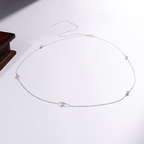 Elegant pearl silver necklace for women