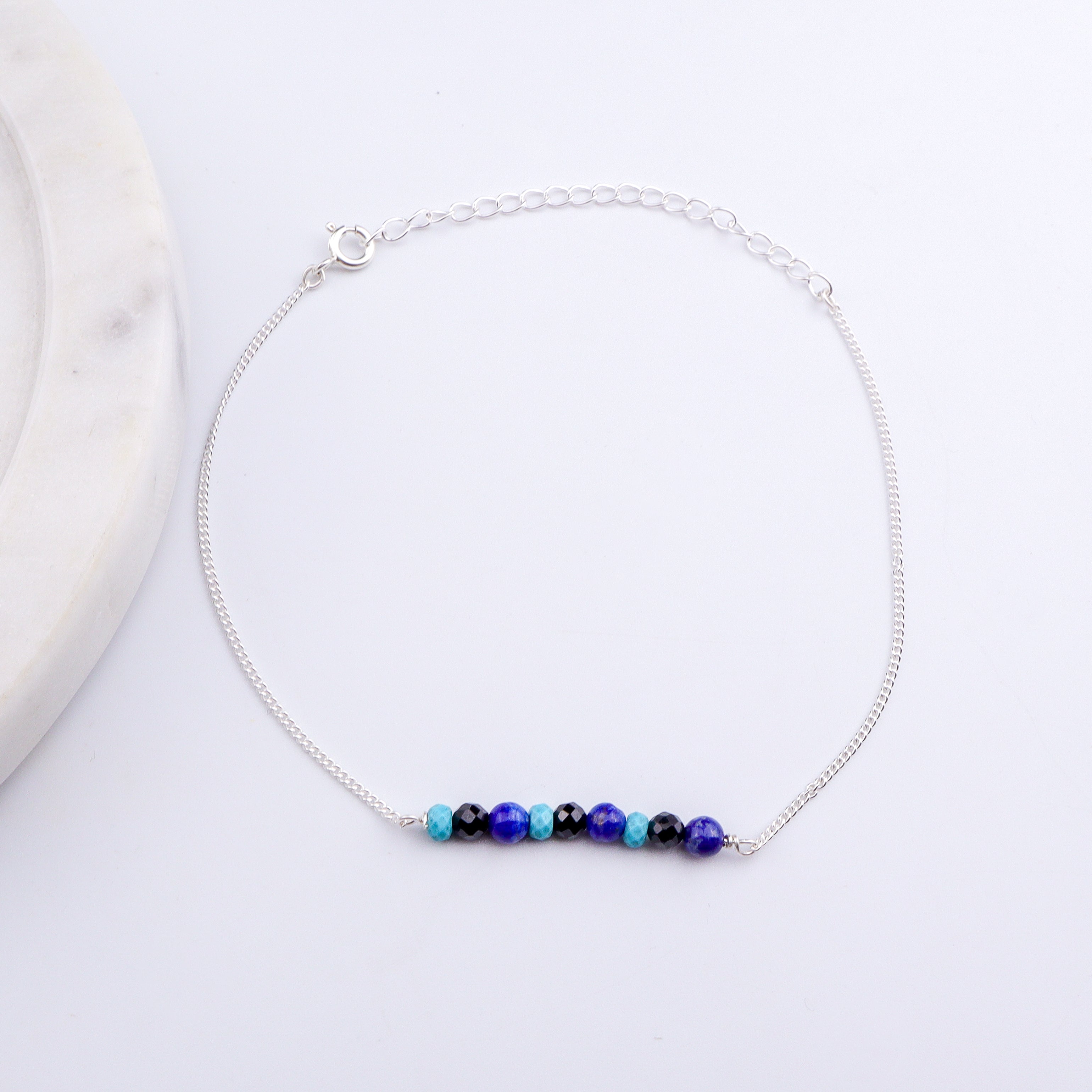 Silver Chain Evil Eye Anklet