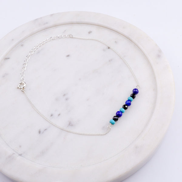 Silver Chain Evil Eye Anklet