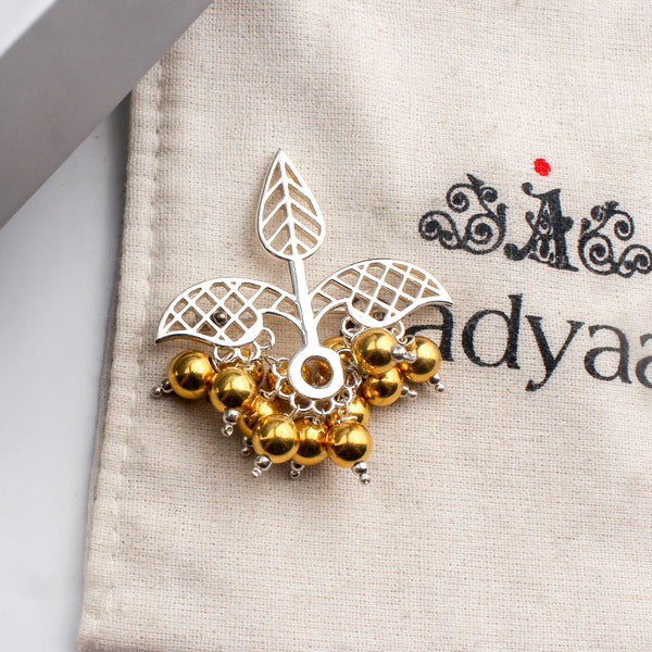 Swarna Rajat | The Leaf Filigree Brooch | Dual Tone (Made to Order)