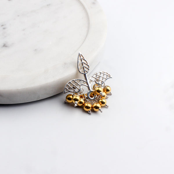 Swarna Rajat | The Leaf Filigree Brooch | Dual Tone (Made to Order)