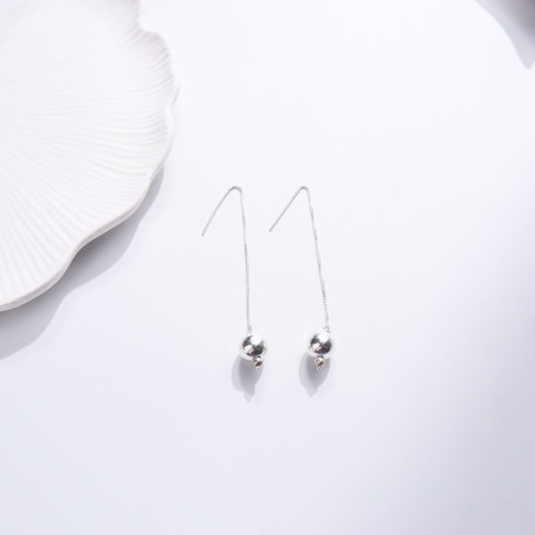 Silver drop earrings