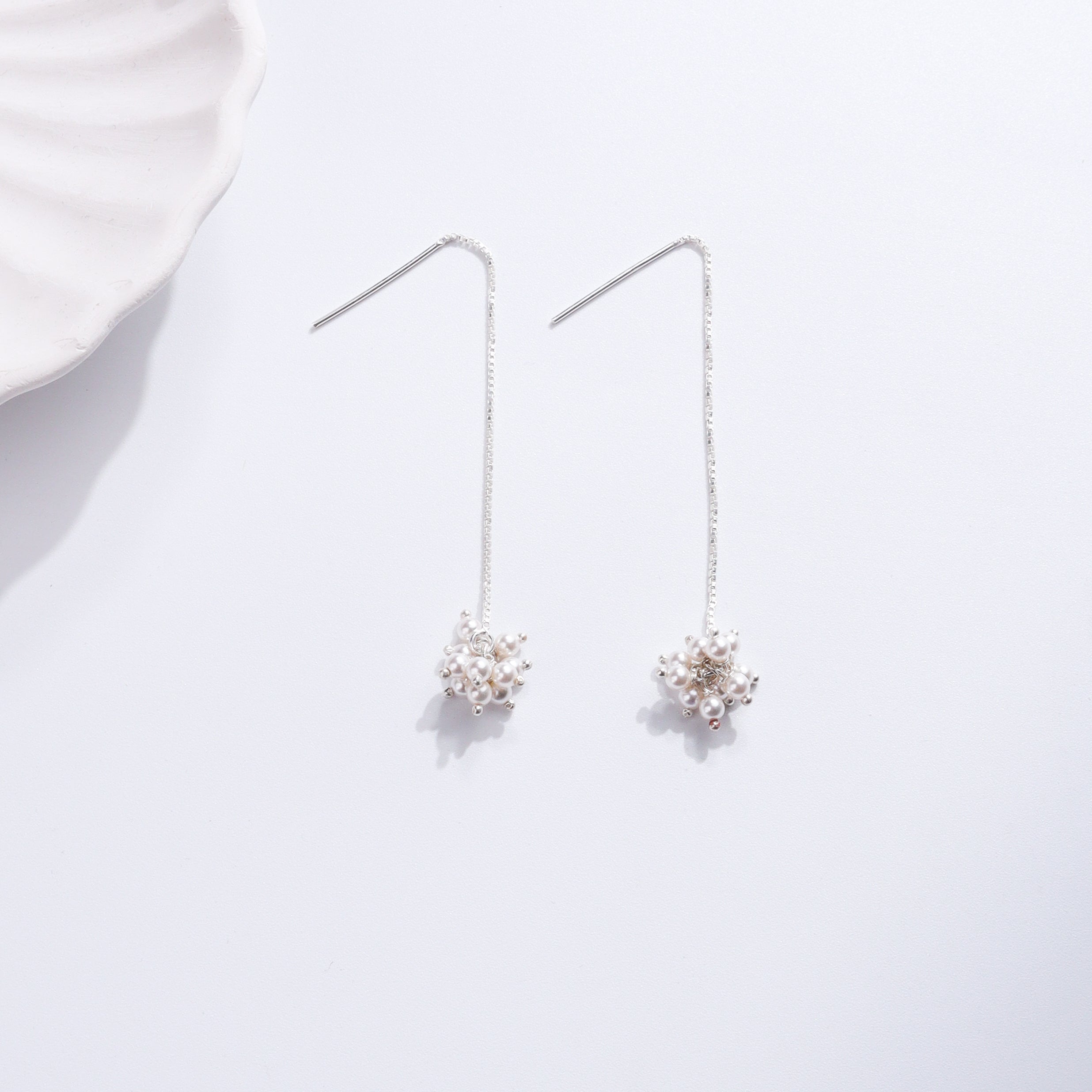 Sui Dhaaga Pearl Bunch Earrings silver jewelry