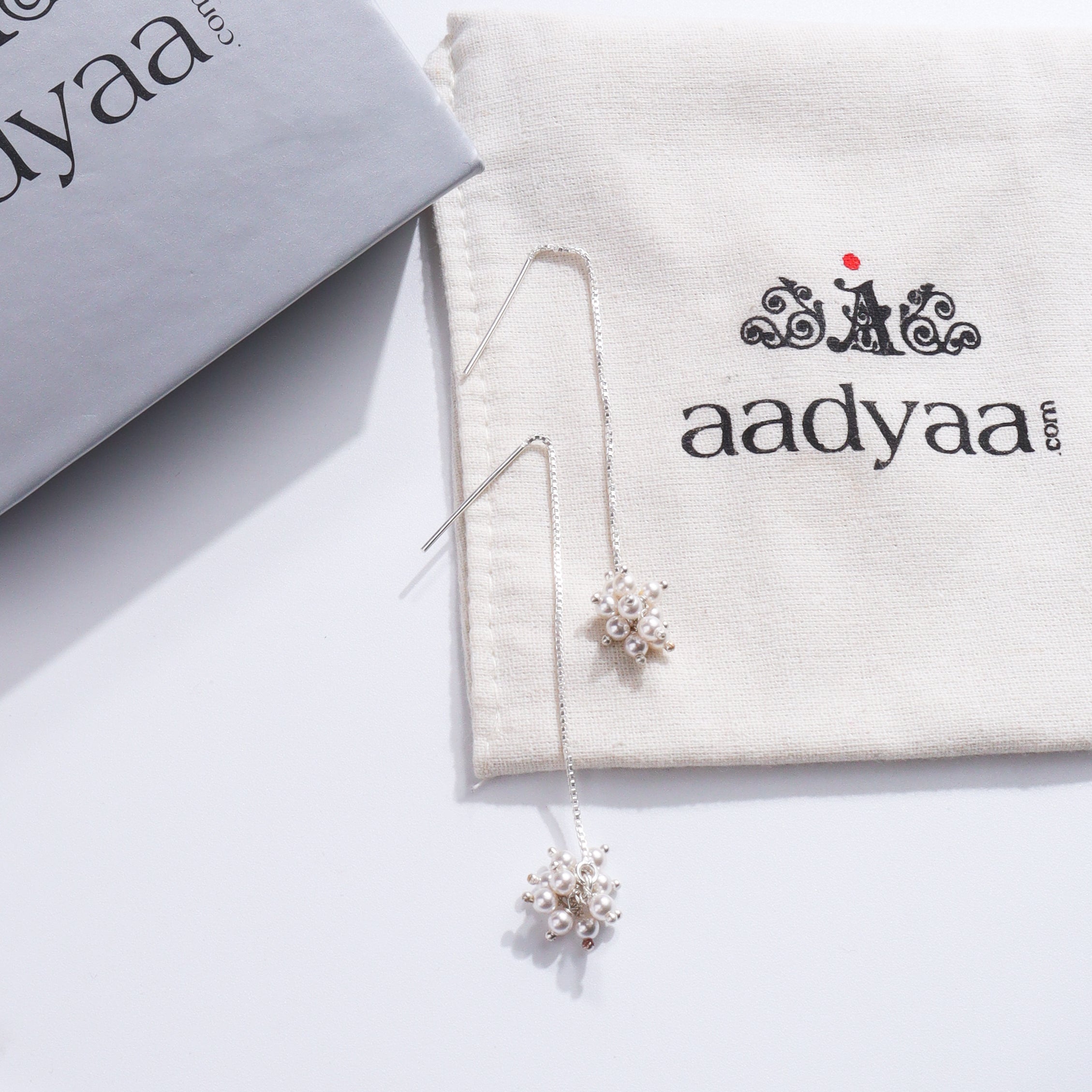 Sui Dhaaga Pearl Bunch Earrings silver jewelry