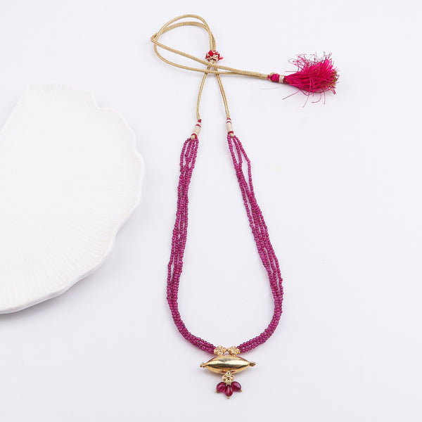 Tait Pendant Necklace with Rubies | 22K Gold-Plated
