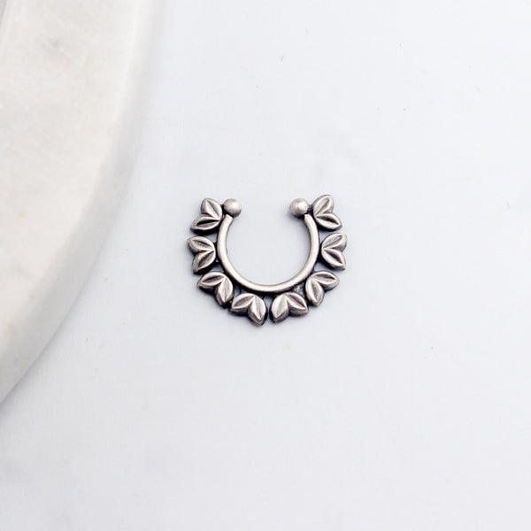 Leaves Septum Nose Ring | 92.5 Sterling Silver