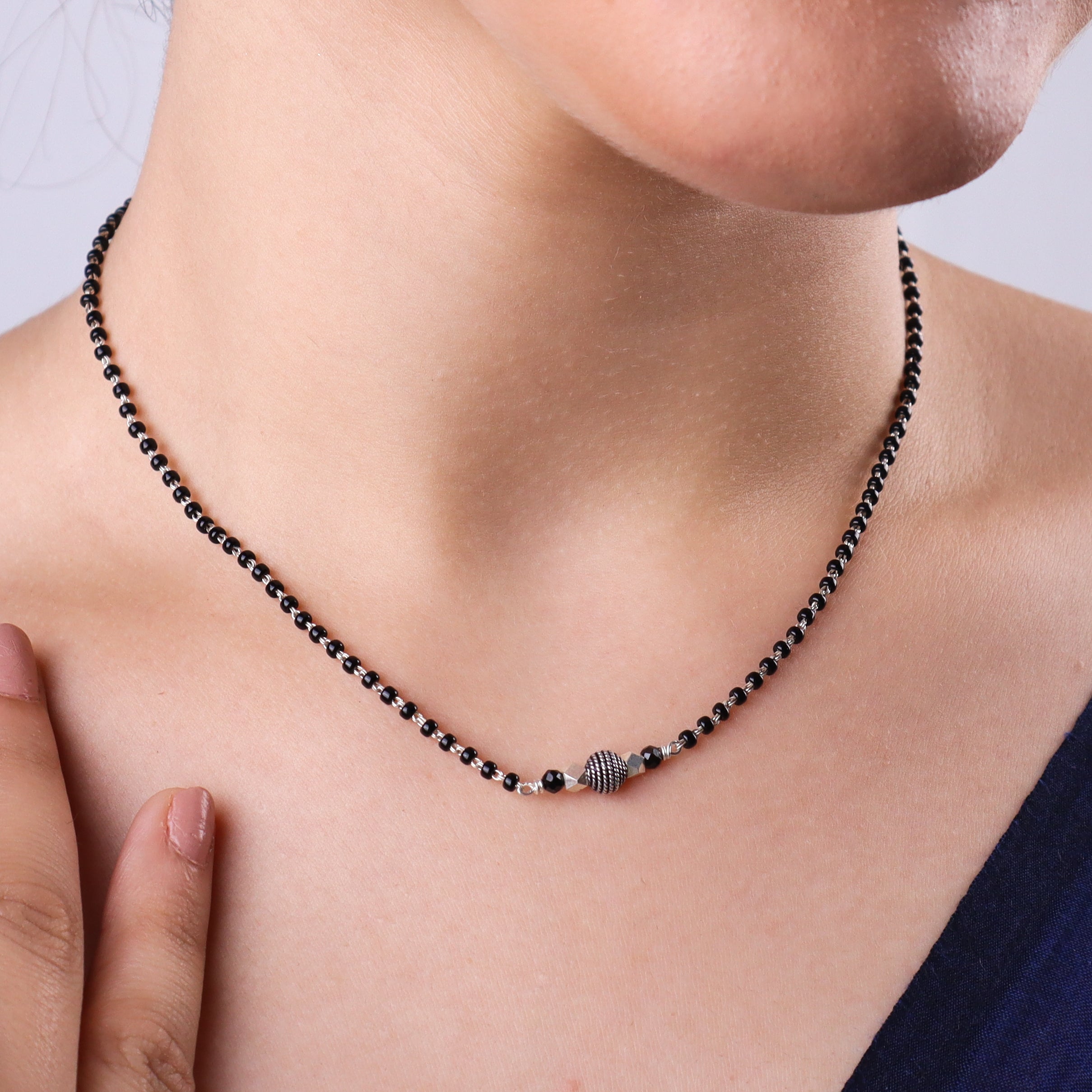 Handmade Silver Bead Mangalsutra