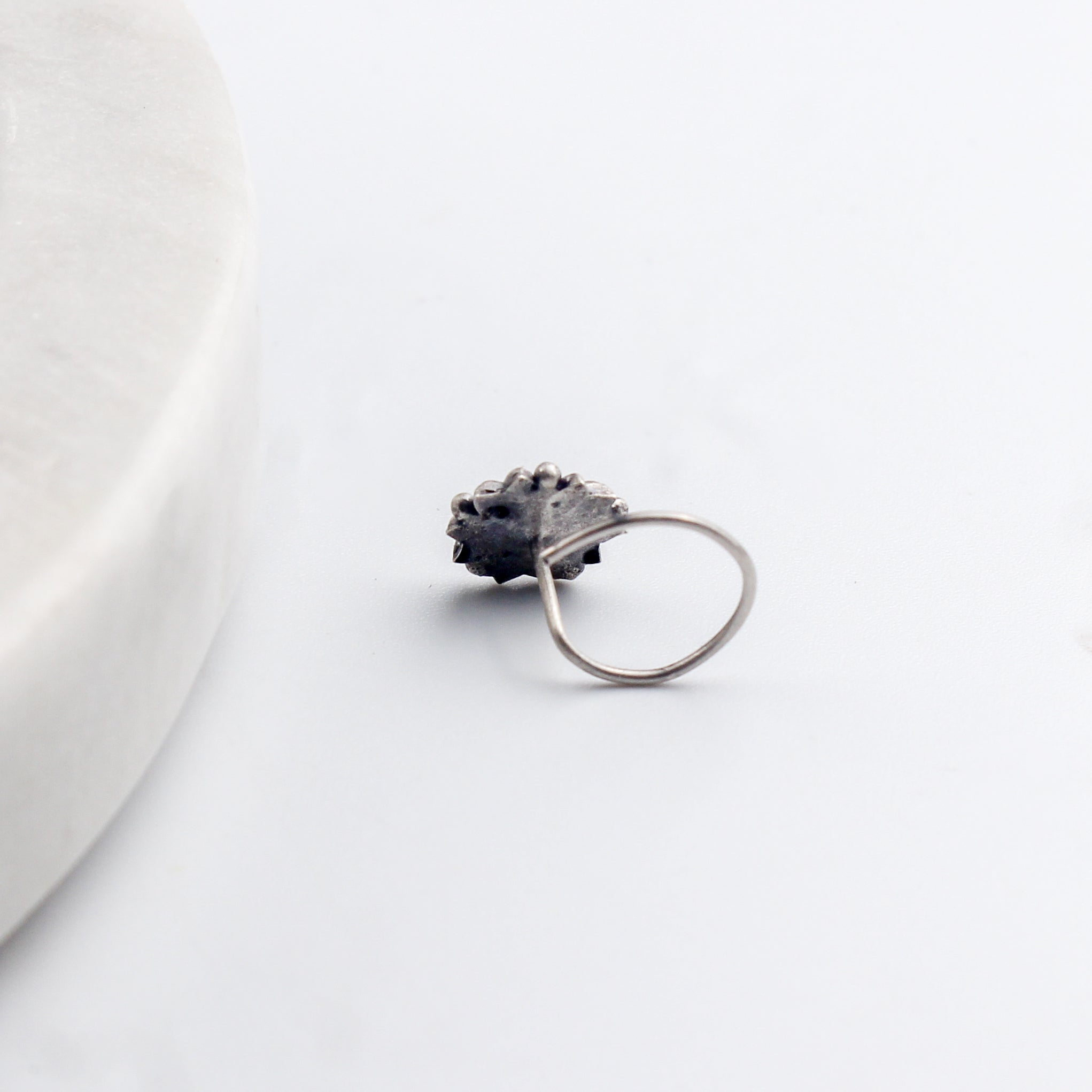 Mogra Nose Pin: Jasmine motif | 92.5 Sterling Silver
