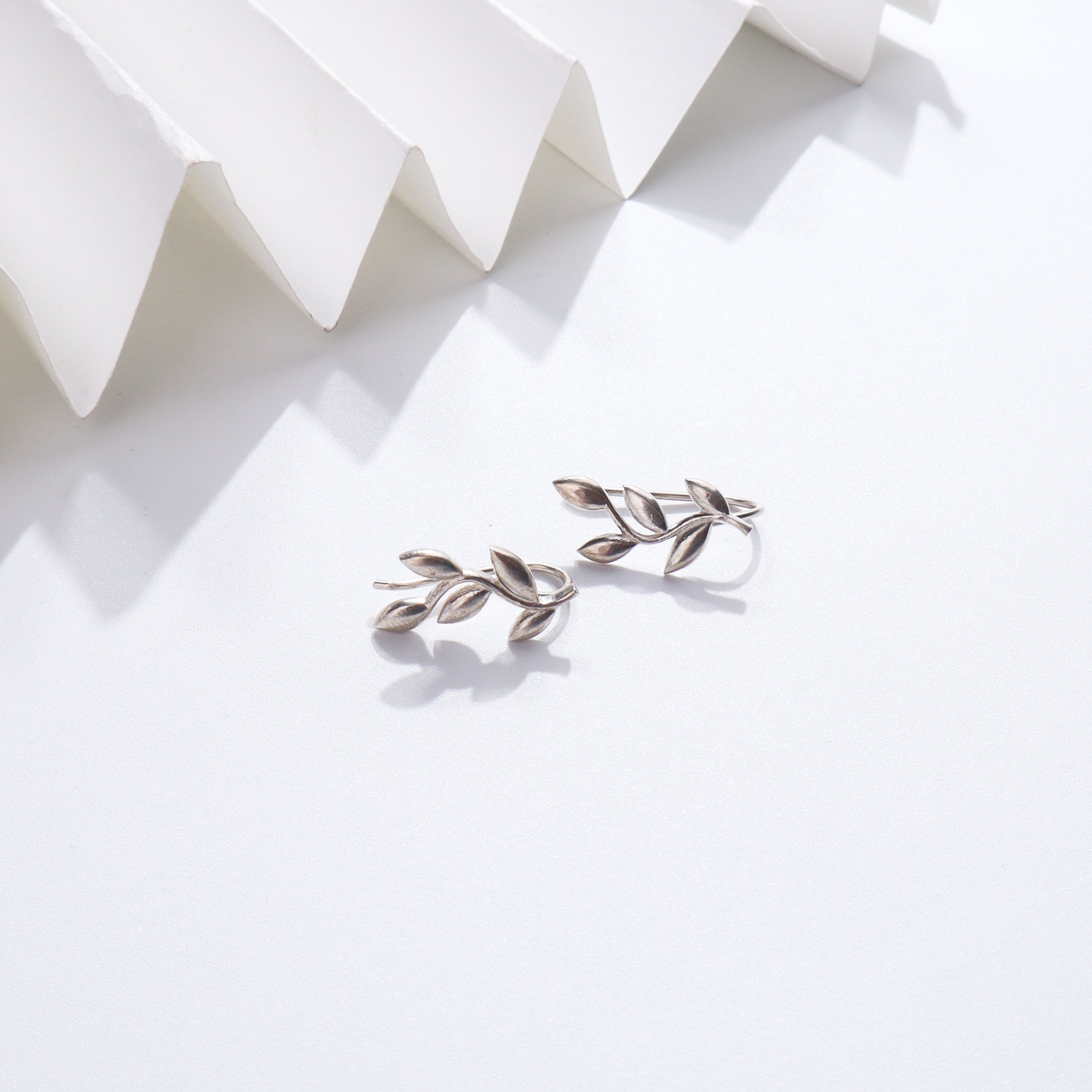 Silver Leaf Earcuffs jewelry