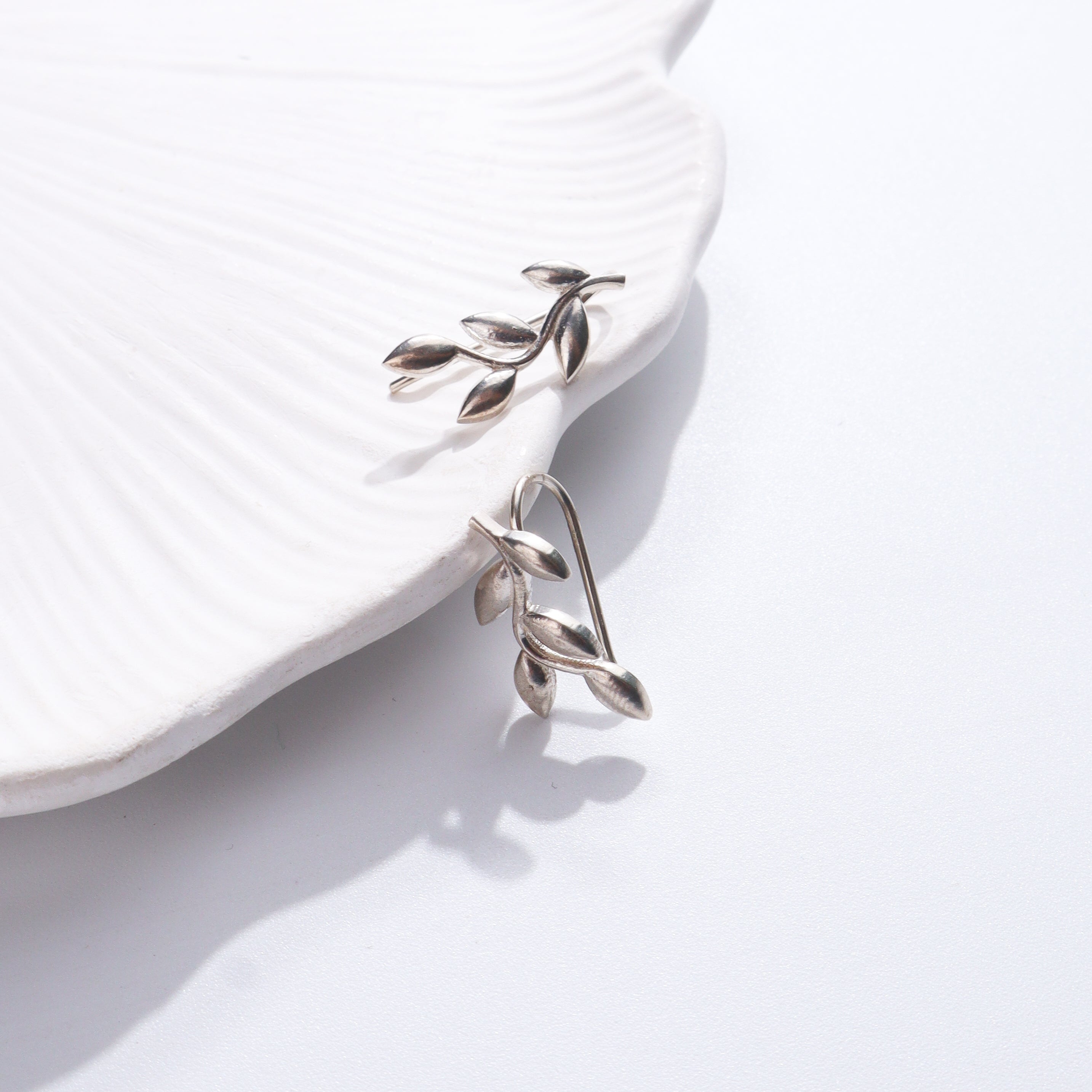 Silver Leaf Earcuffs jewelry