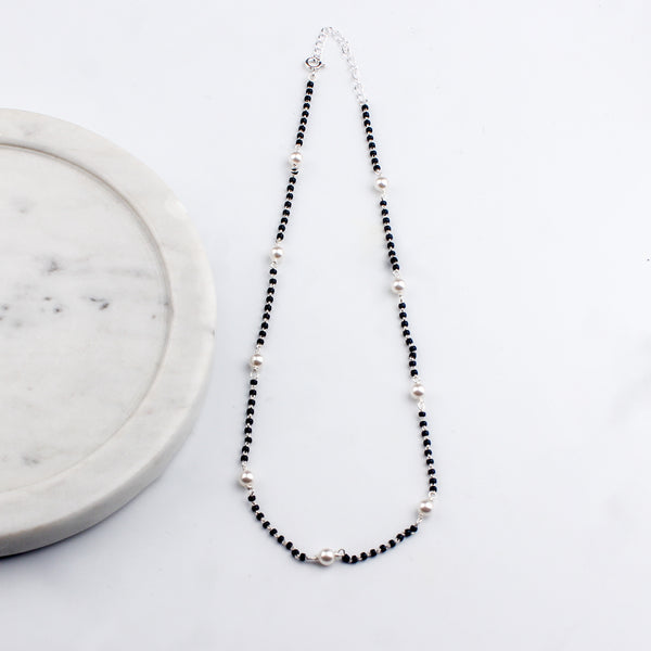 Silver Mangalsutra with pearls
