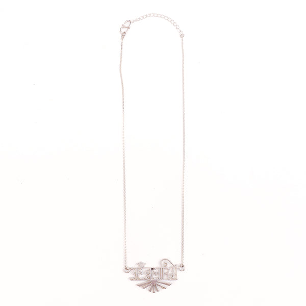 Ahambrahmasmi silver statement necklace