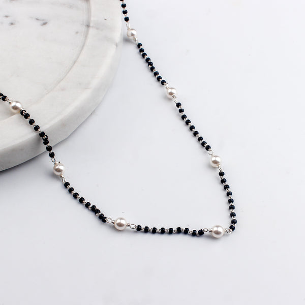 Silver Mangalsutra with pearls