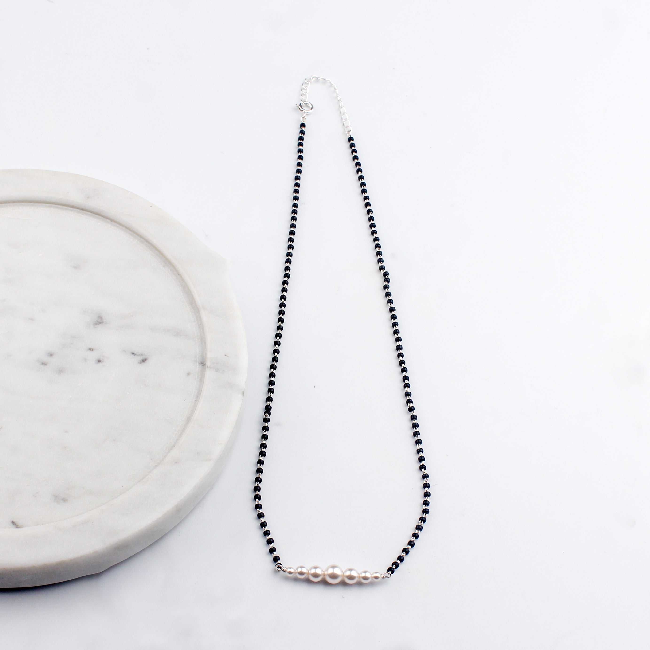 Minimal Pearl Mangalsutra | 92.5 Sterling Silver