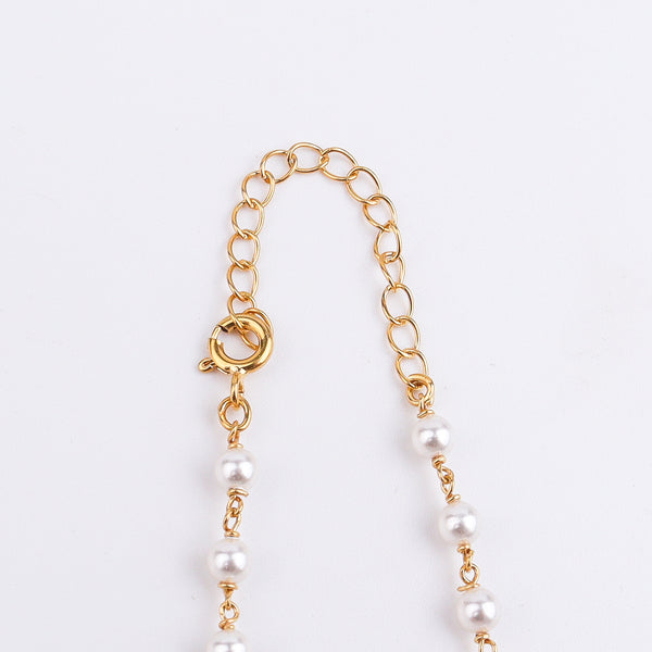 Petal Tanmani Necklace with Pearls | 22K Gold-Plated