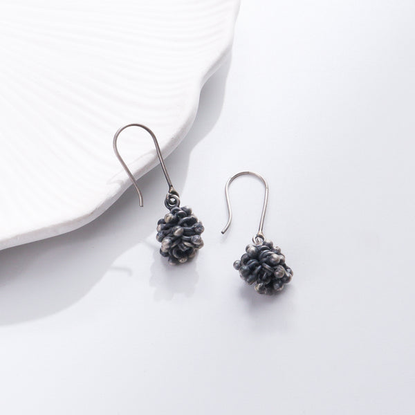 Sterling silver ghungroo earrings with hook style design