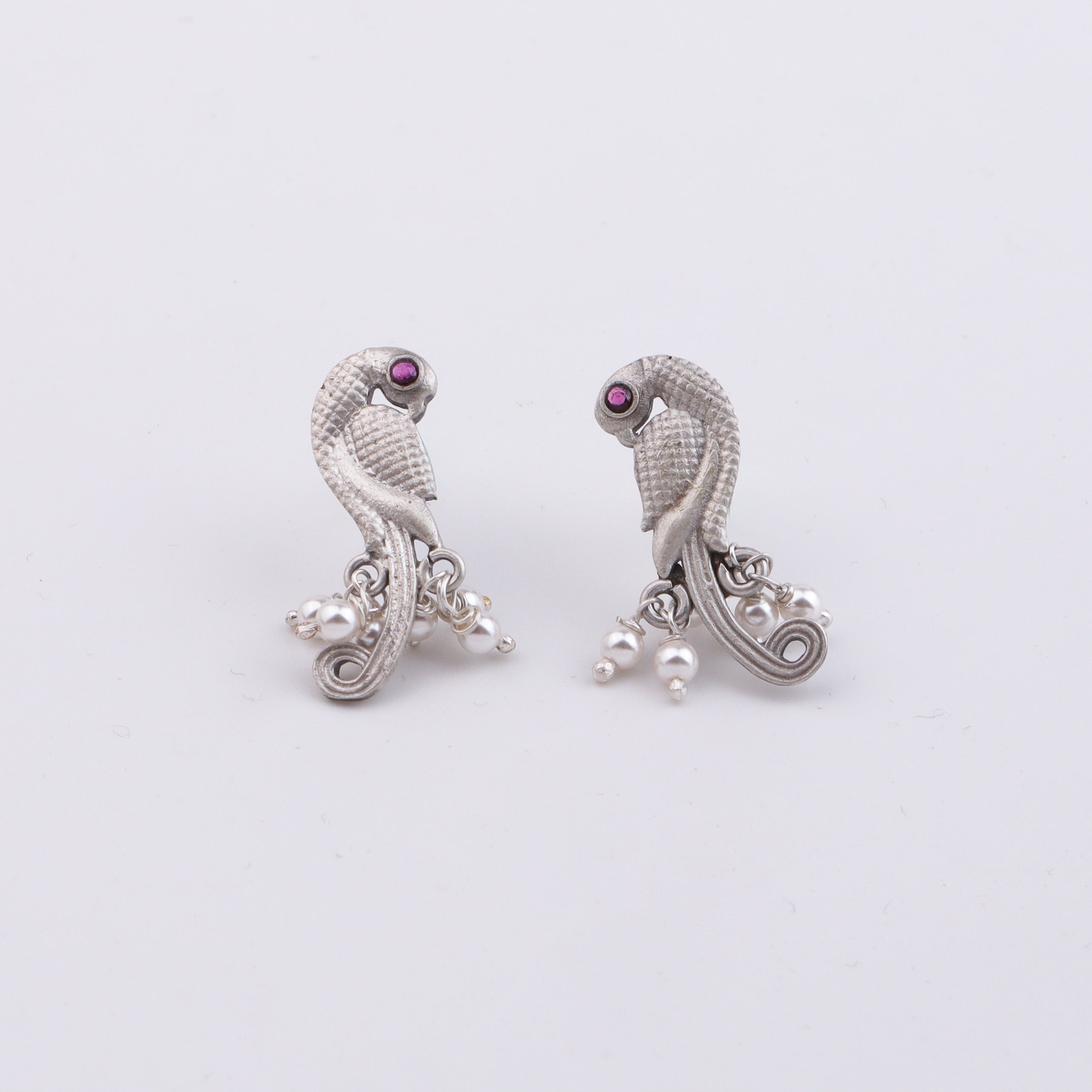 Parrot Earrings with Pearls