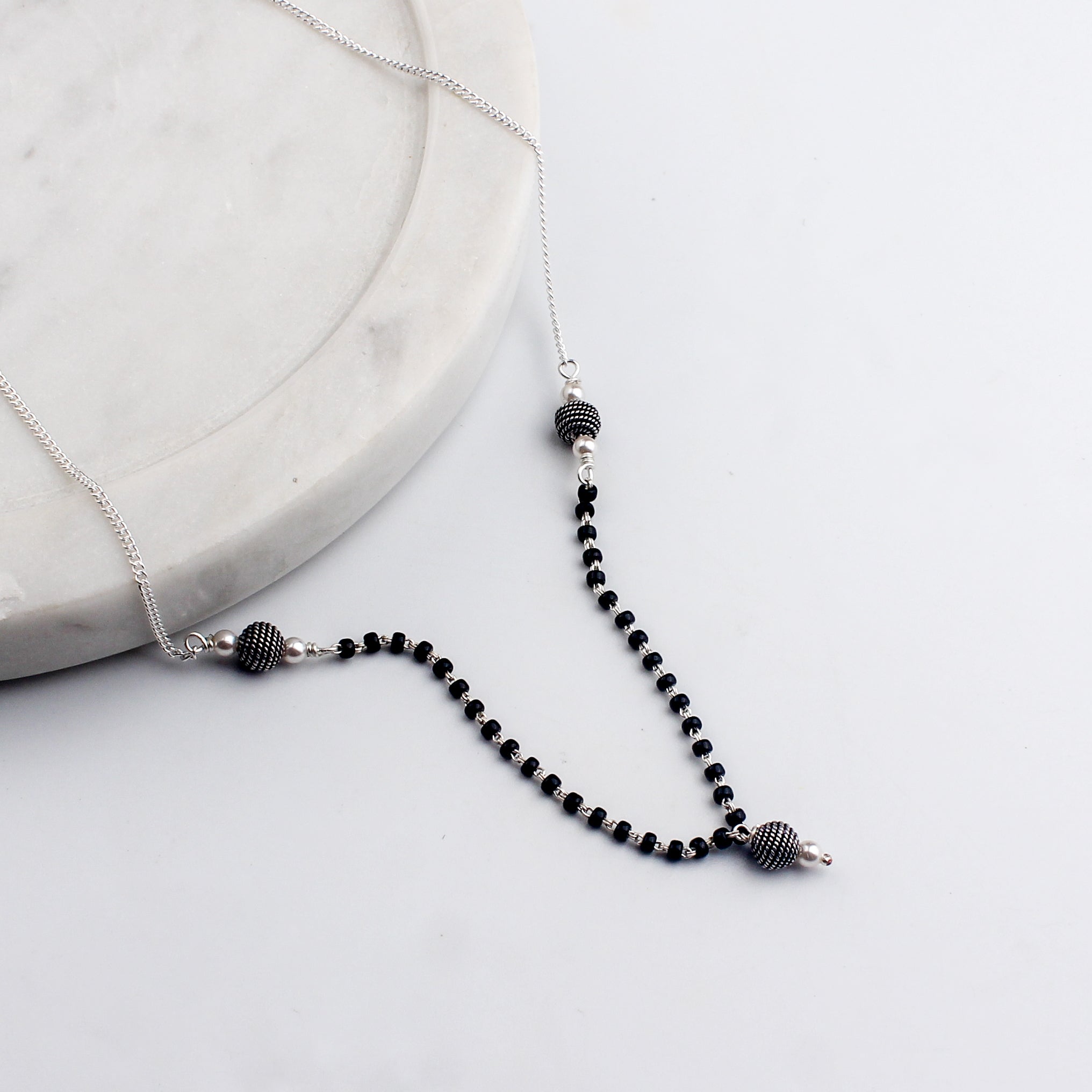 Handmade Silver Bead Mangalsutra