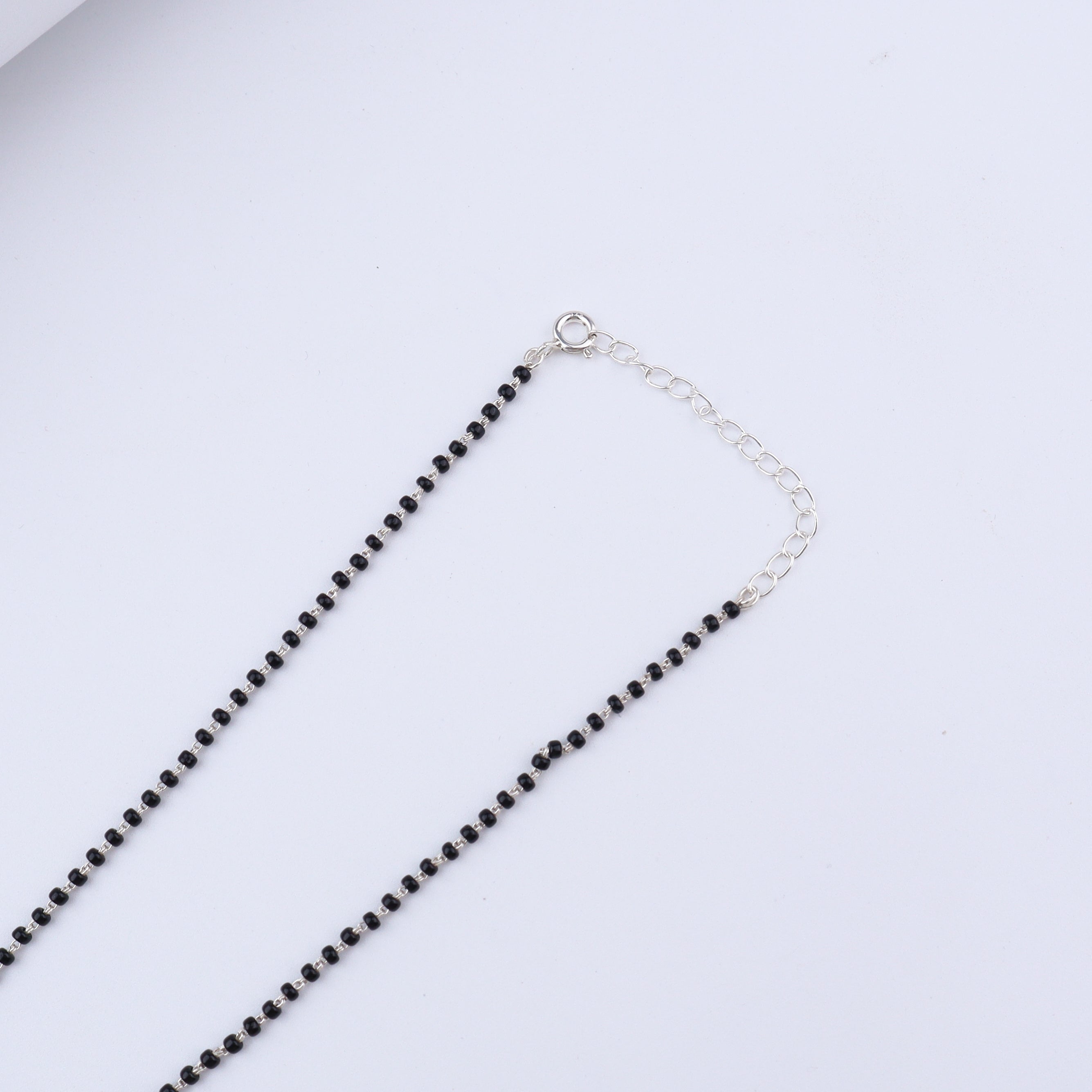 wear Silver Sun Charm Mangalsutra with saree