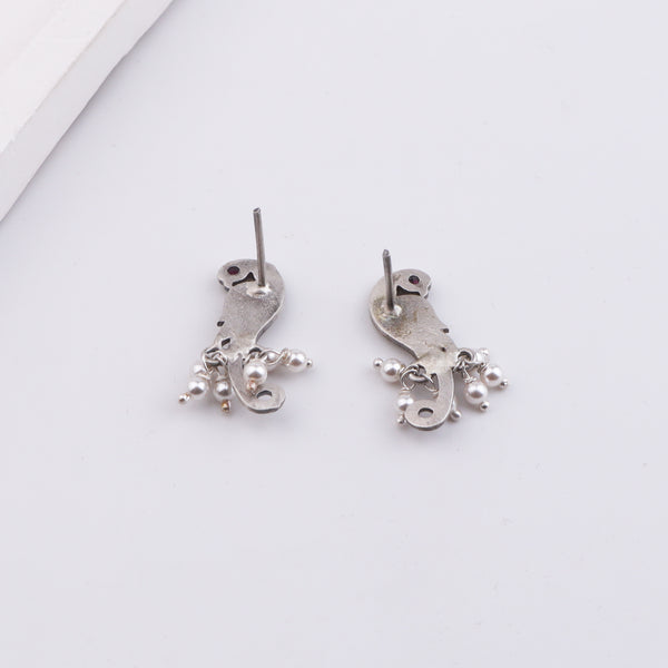 Parrot Earrings with Pearls (Made to Order)