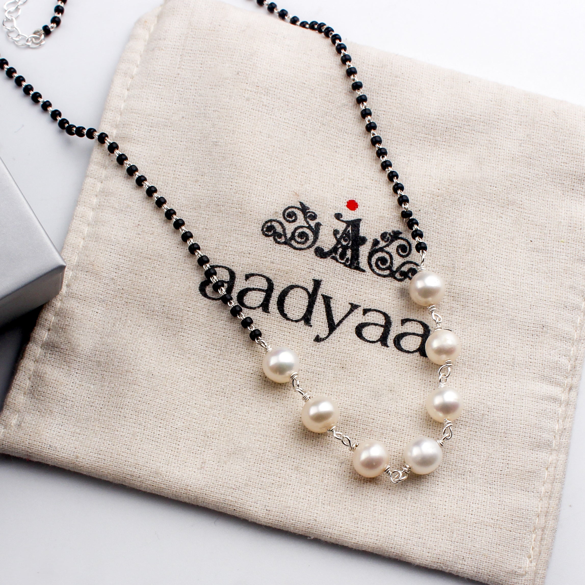 Handmade Silver Mangalsutra : Pearl Ganthan
