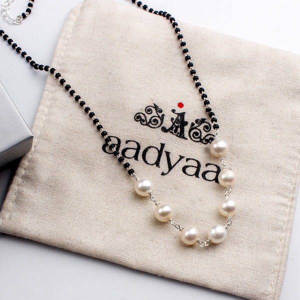 Handmade Silver Mangalsutra : Pearl Ganthan