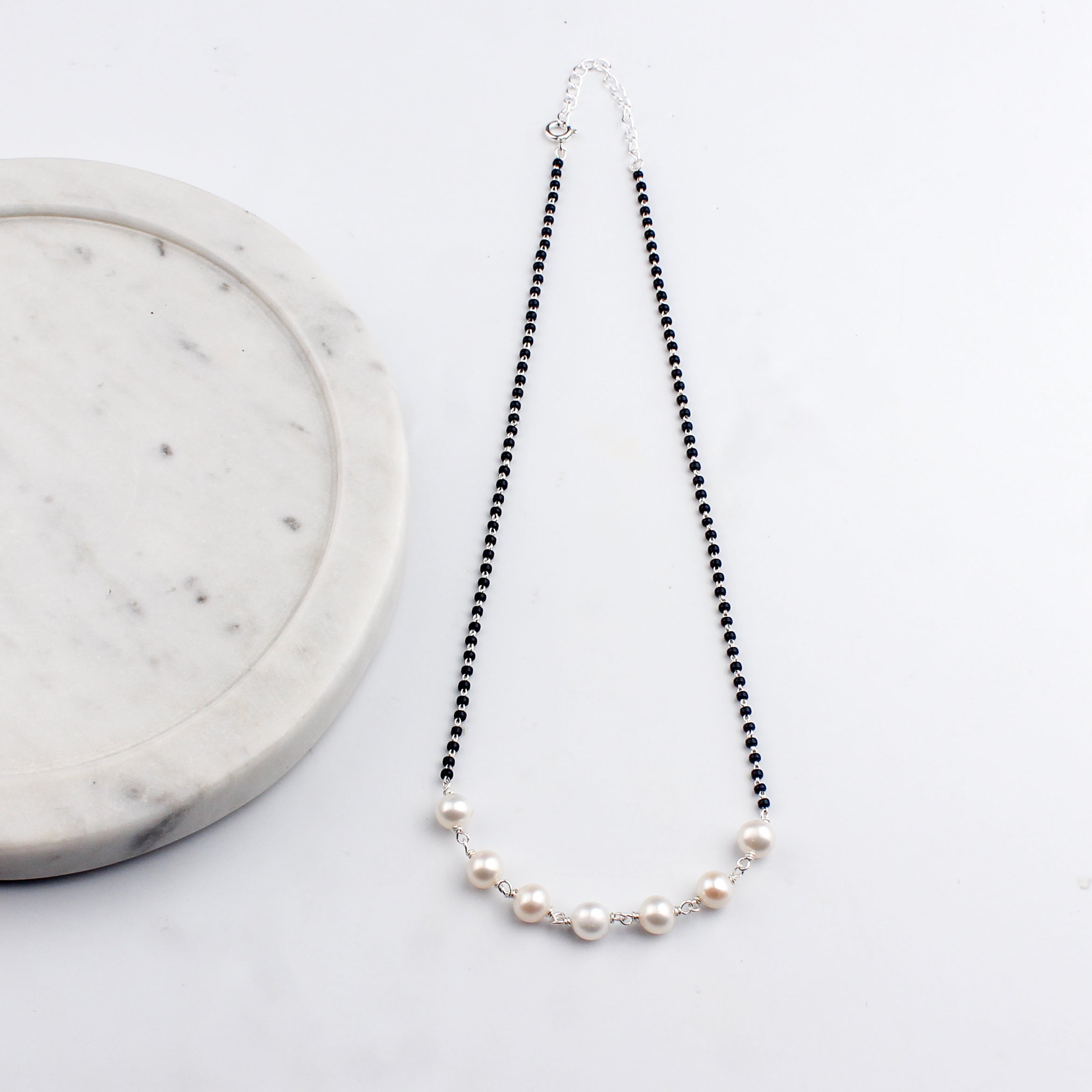 Handmade Silver Mangalsutra : Pearl Ganthan