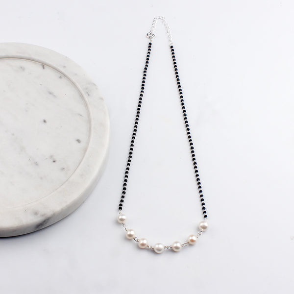 Handmade Silver Mangalsutra : Pearl Ganthan