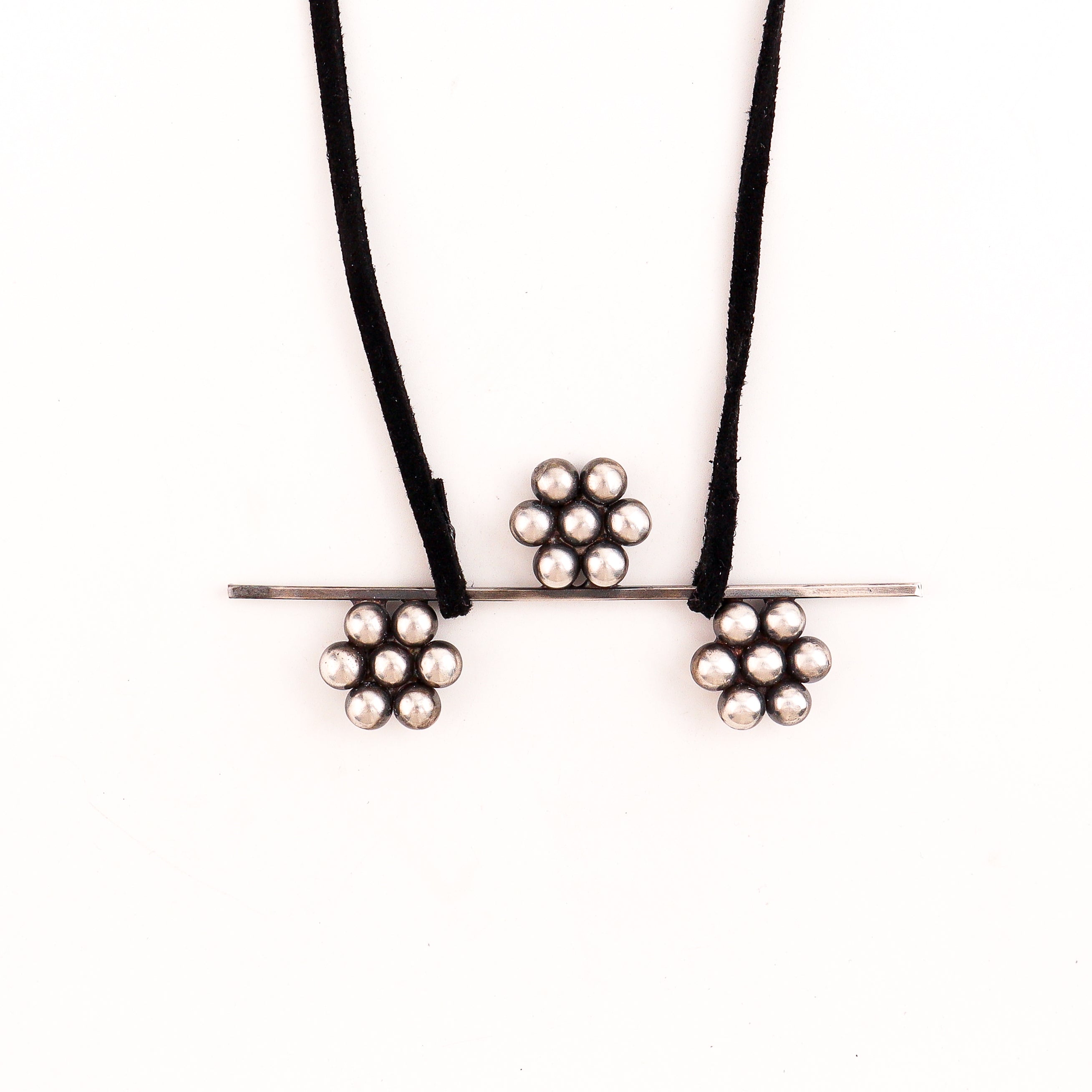 handmade kudi abstract silver necklace