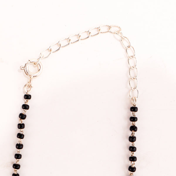 Silver Half Flower Mangalsutra
